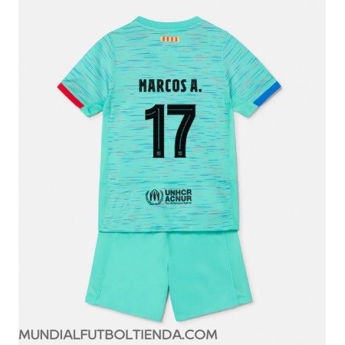 Camiseta Barcelona Marcos Alonso #17 Tercera Equipación Replica 2023-24 para niños mangas cortas (+ Pantalones cortos)